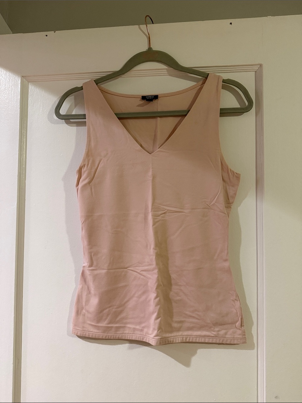 Express Blush Pink V-Neck Tank Top